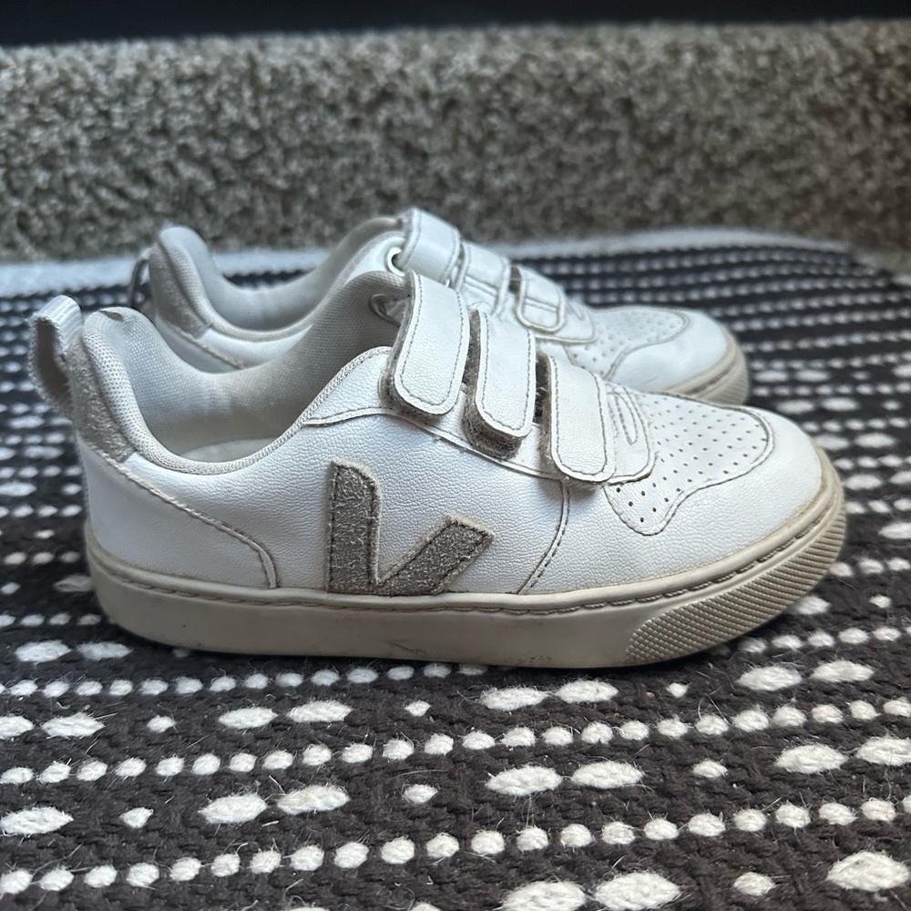 Veja Kids White Sneakers with Velcro